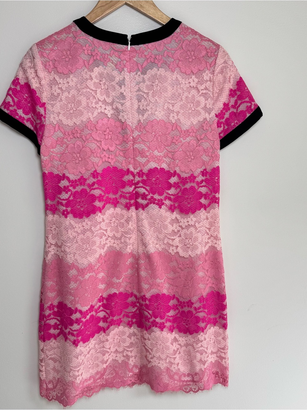 Cece Lace Bow Shift Dress Lined Peony Rush Pink Ombre Black Size‎ 8 Preppy - Picture 4 of 6